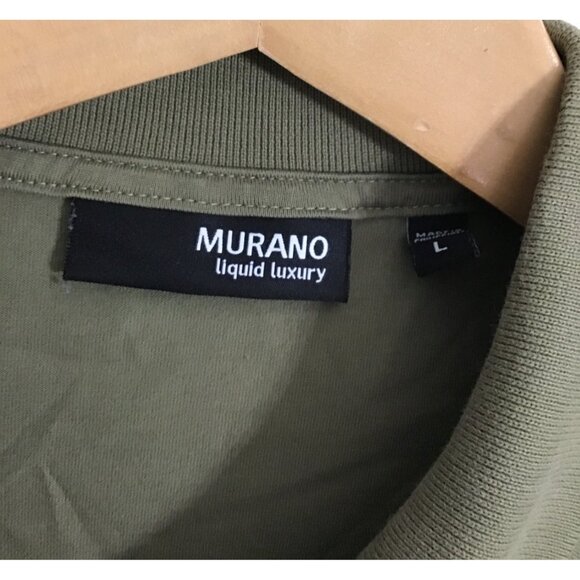 MURANO LIQUID LUXURY MENS GREEN SHORT SLEEVE 100% COTTON POLO SHIRT SIZE LARGE - Picture 3 of 6
